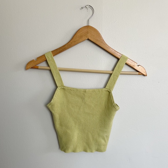 Free People Tops - ❤️‍🔥GREEN SQUARE NECK TANK TOP